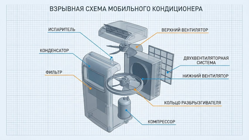 внутреннее устройство и фильтры кондиционера