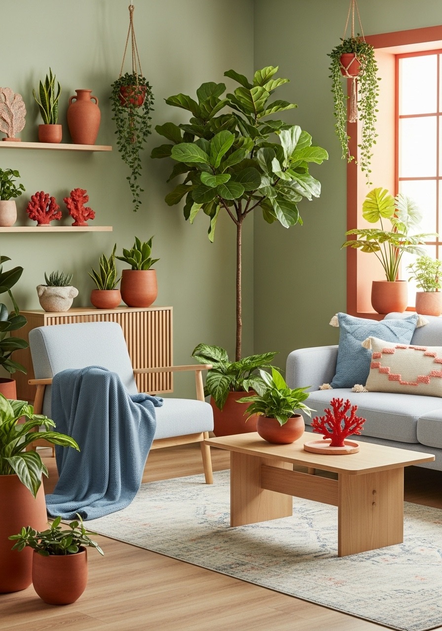Interior color scheme biophilic design